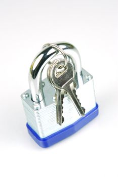 A padlock isolated against a white background