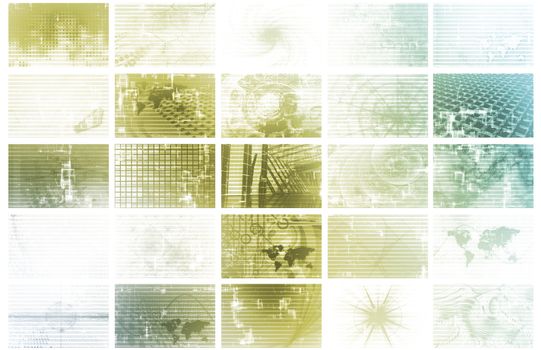 News and Media Overload Tech Abstract Background
