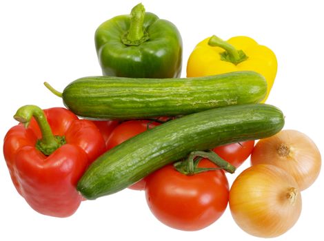 Different vegetables on a white background