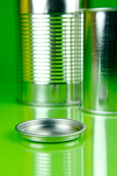 Storage Cannisters isolated against a green background