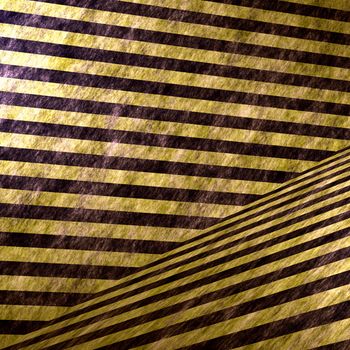 A 3D interior space lines with hazard stripes in yellow and black.