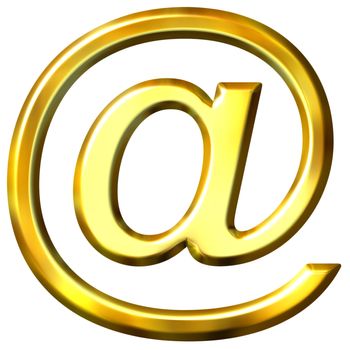 3d golden email symbol isolated in white