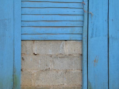 old blue wooden doors