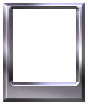 3d silver photo frame isolated in white