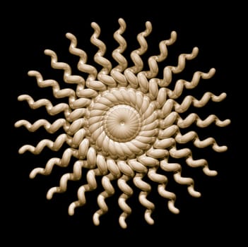 Abstract organic form on black background - 3d illustration