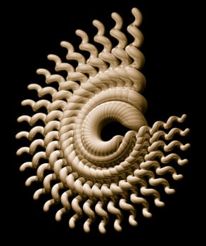 Abstract organic form on black background - 3d illustration