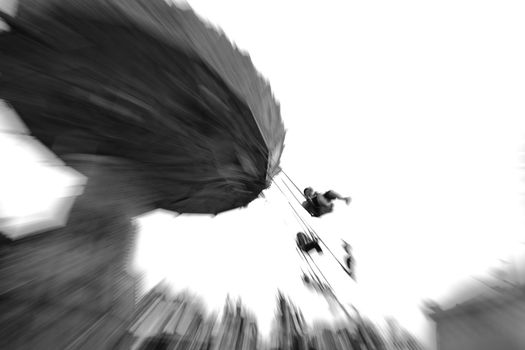 Fun in theme park abstract motion blur