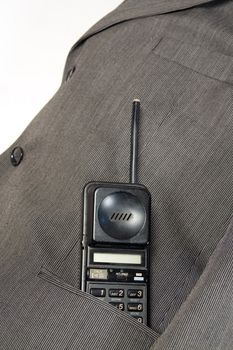 earphone in hip pocket