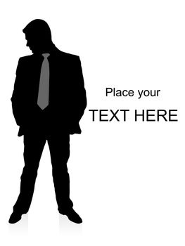 silhouette of young executive in well dressed on an isolated background