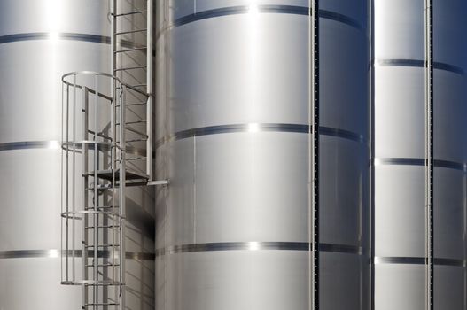 Stainless steel tanks in a modern winery, Alentejo, Portugal