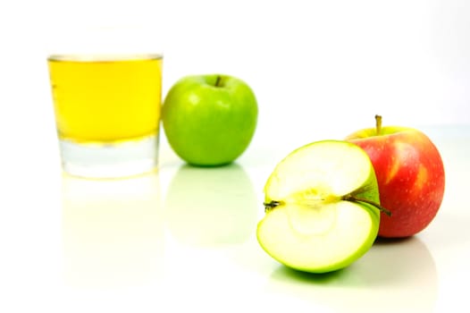 Apple juice isolated against a white background