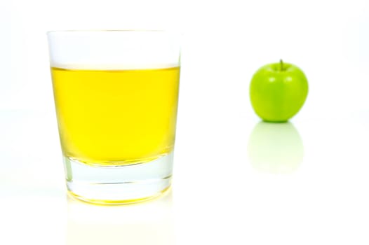 Apple juice isolated against a white background