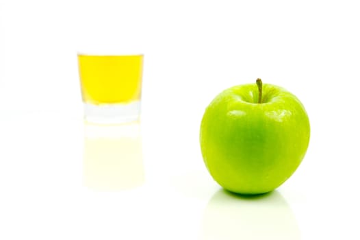 Apple juice isolated against a white background