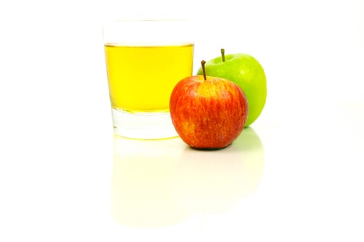 Apple juice isolated against a white background