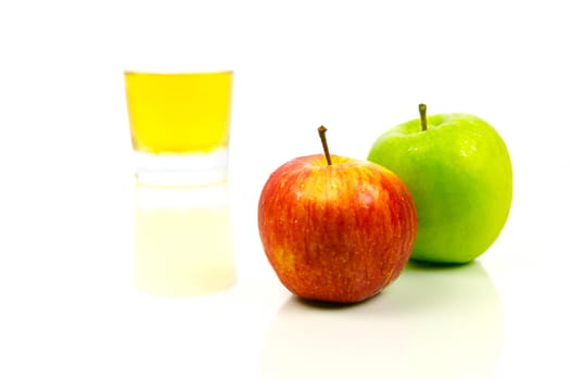 Apple juice isolated against a white background