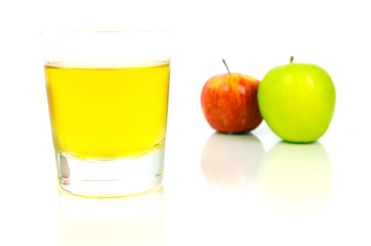 Apple juice isolated against a white background