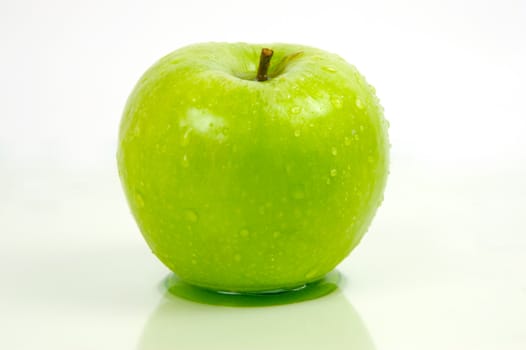 Green apples isolated against a white background