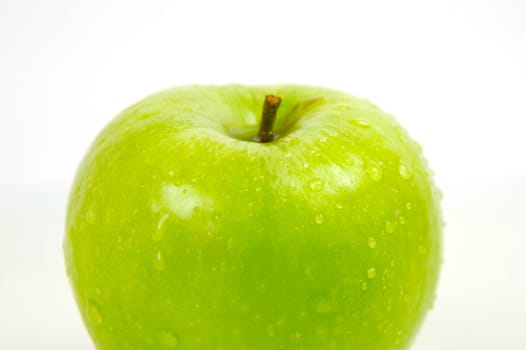 Green apples isolated against a white background