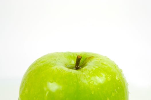 Green apples isolated against a white background