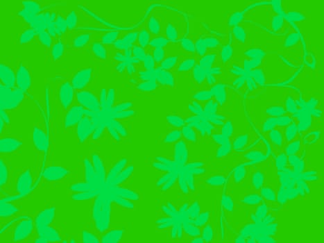 Green floral background in bright tones