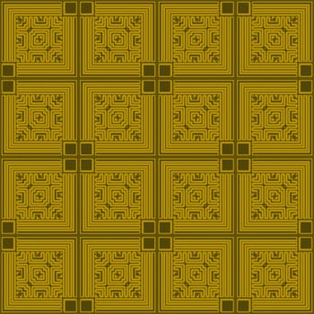 Golden square abstract tile design that seamlessly repeats