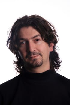 casual young man portrait over white background