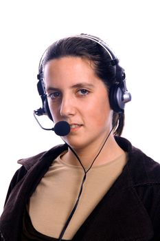 young woman in a call center