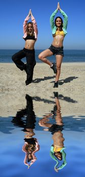 yoga on the coast and beach