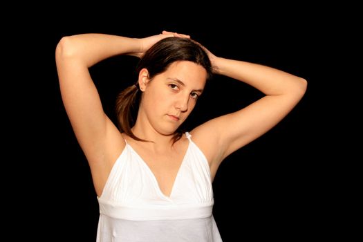 Fashion girl on black background