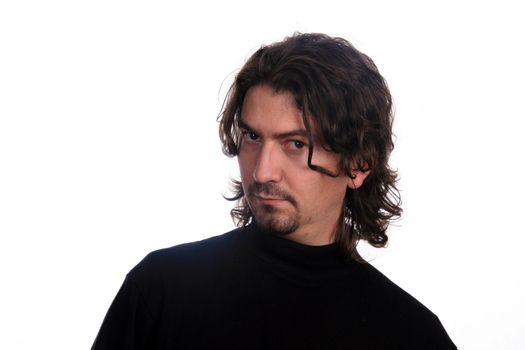 casual young man portrait over white background
