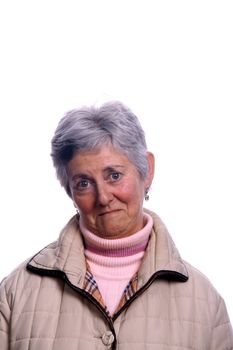 mature woman over white background