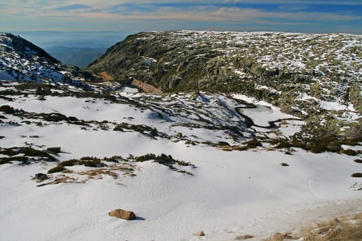 cold winter landscape with snow