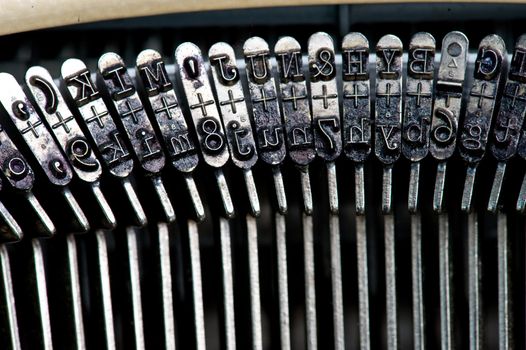 close up of typewriter keys