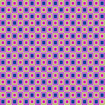 seamless texture of simple cubes in pink, blue and yellow