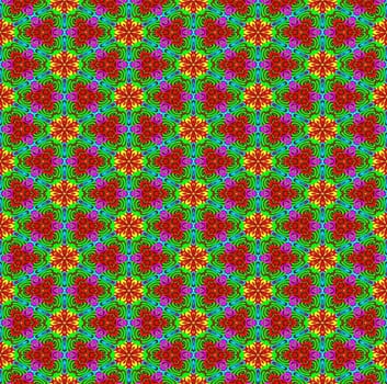seamless texture of abstracted flowers in bright colors