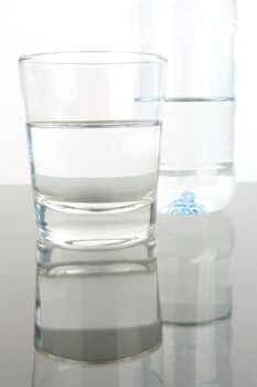 Drinking Water isolated against a black and white background