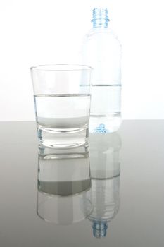 Drinking Water isolated against a black and white background