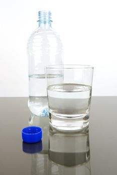Drinking Water isolated against a black and white background