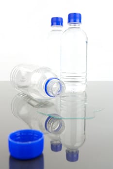 Drinking Water isolated against a black and white background