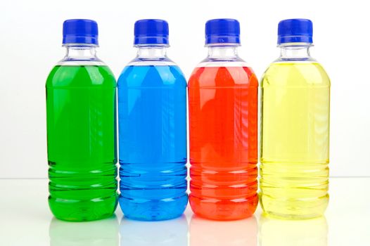 Sports drinks isolated against a white background