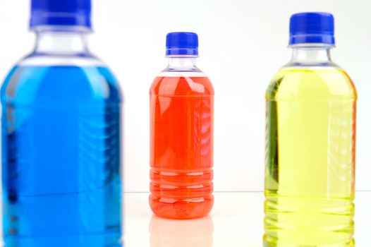 Sports drinks isolated against a white background