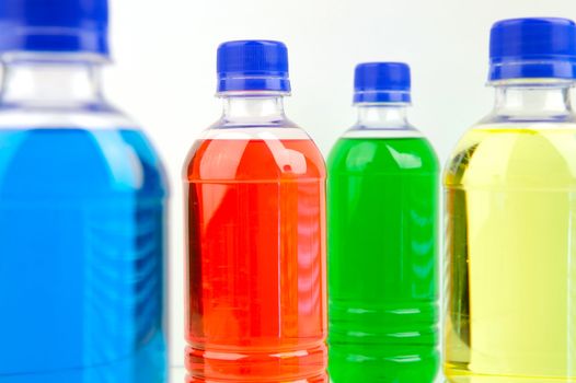 Sports drinks isolated against a white background