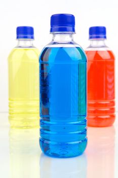 Sports drinks isolated against a white background