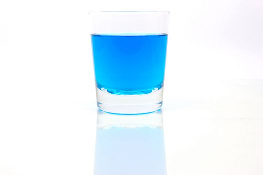 Glasses of soft drink isolated against a white background