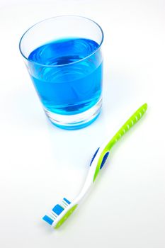 Dental products isolated against a white background