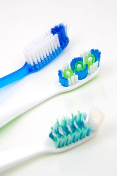 Dental products isolated against a white background