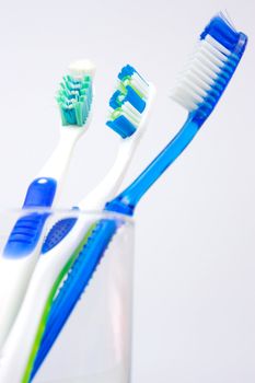 Dental products isolated against a white background