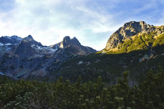 Tops of High Tatras Mountains in Slovakia.