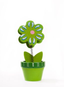 Little toy of green flower in green pot