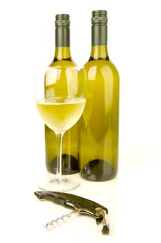 White wine isolated against a white background